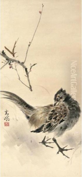 Pheasant Stroll Oil Painting by Gao Qifeng