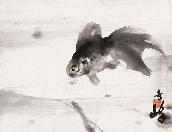 Goldfish Oil Painting by Gao Qifeng