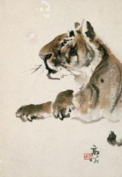 Tiger Oil Painting by Gao Qifeng