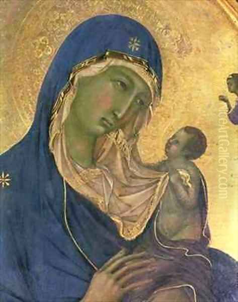 Madonna and Child with SS Dominic and Aurea 2 Oil Painting by Buoninsegna Duccio di