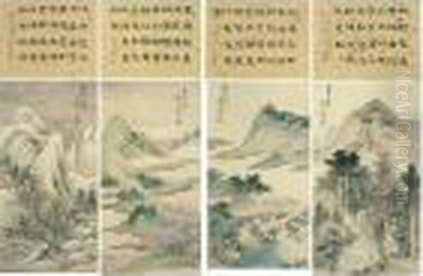 Scenes Of Jiangnan Oil Painting by Wu Qinmu