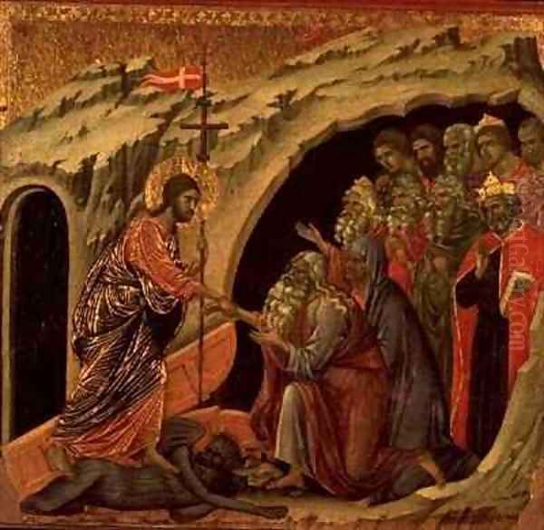 Maesta Descent into Limbo Oil Painting by Buoninsegna Duccio di