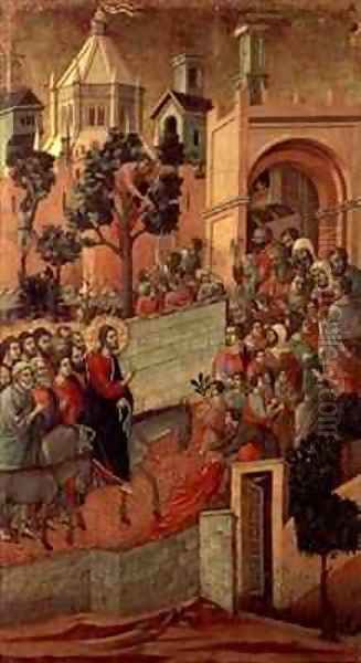 Maesta Entry into Jerusalem Oil Painting by Buoninsegna Duccio di