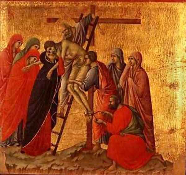 Maesta Descent from the Cross Oil Painting by Buoninsegna Duccio di