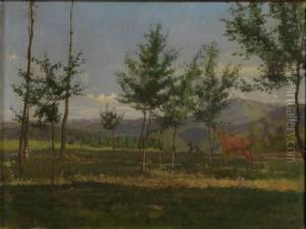 Paesaggio Presso Mondovi Oil Painting by Giovanni Battista Quadrone