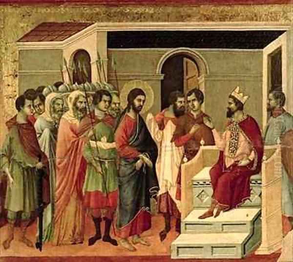 Maesta Jesus before Herod Oil Painting by Buoninsegna Duccio di