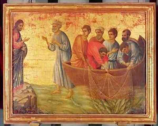 The Apparition on the Lake of Tiberiade Oil Painting by Buoninsegna Duccio di