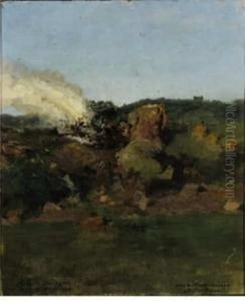 Studio In Sardegna Oil Painting by Giovanni Battista Quadrone