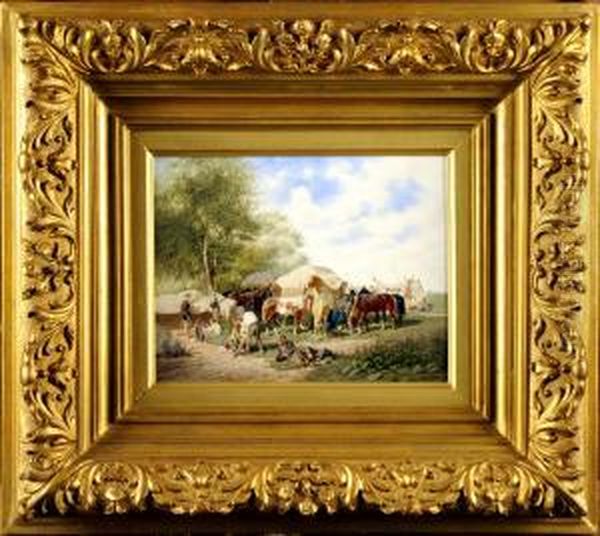 Campement De Soldat Oil Painting by Franz Quaglio