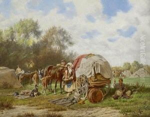 Marketenderin Im
 Feldlager. Oil Painting by Franz Quaglio