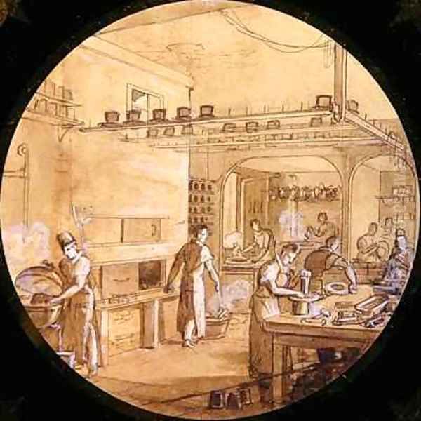 Design for a sevres plate from the Service des Arts Industriels Oil Painting by Jean-Charles Develly