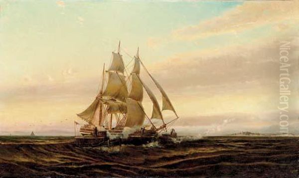 The Tug Rescue Oil Painting by Arthur Quartley