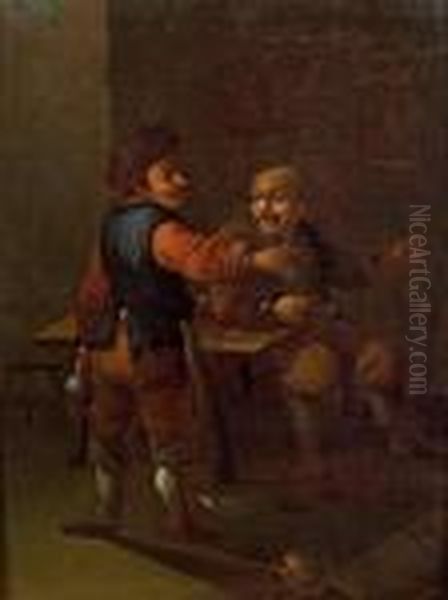 Zwei Zecher Oil Painting by Pieter Jansz. Quast