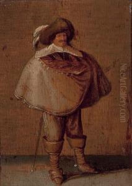 A Cavalier Oil Painting by Pieter Jansz. Quast