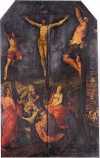 The Crucifixion Oil Painting by Pieter Jansz. Quast