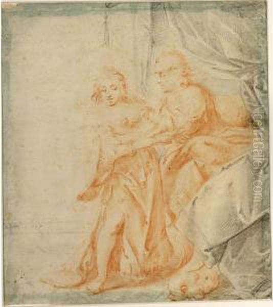 Tamar And Amnon (sam.2:13) Oil Painting by Pieter Jansz. Quast