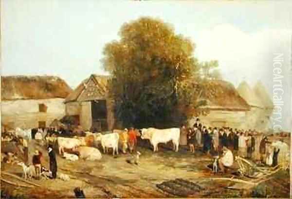 The Farm Sale Oil Painting by Richard Barrett Davis