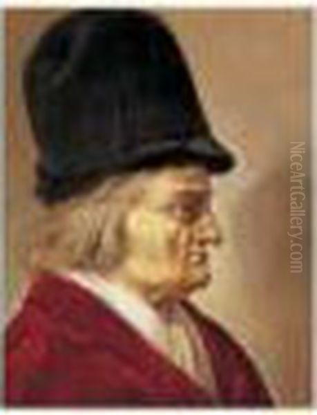 Portrait D'homme De Profil Oil Painting by Pieter Jansz. Quast