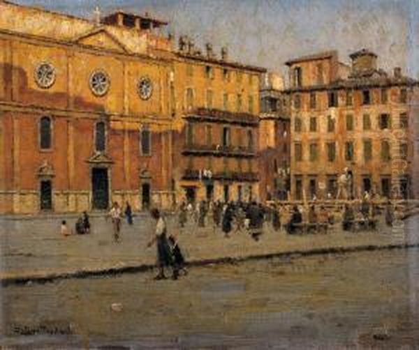 Piazza Navona Oil Painting by Domenico Quattrociocchi