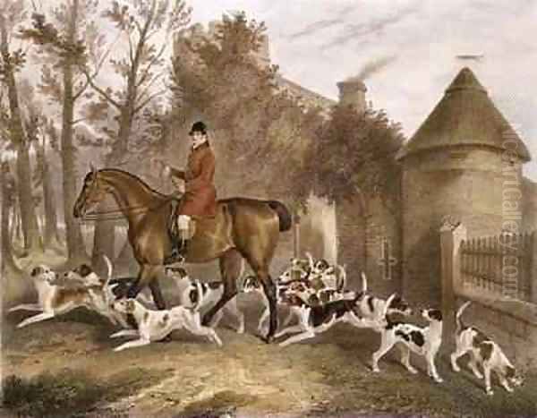 W Sebright Huntsman to the Milton Hounds Oil Painting by Richard Barrett Davis