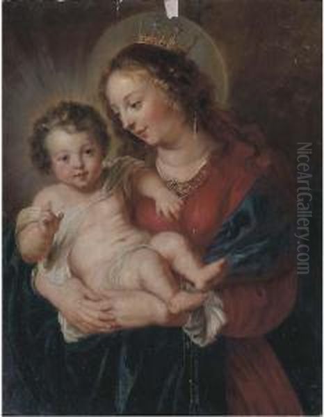 The Virgin And Child Oil Painting by Erasmus II Quellin (Quellinus)