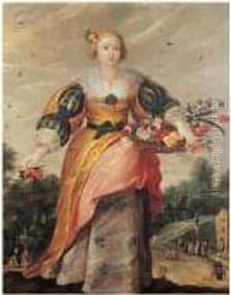 Flore Ou L'allegorie Du Printemps Oil Painting by Erasmus II Quellin (Quellinus)