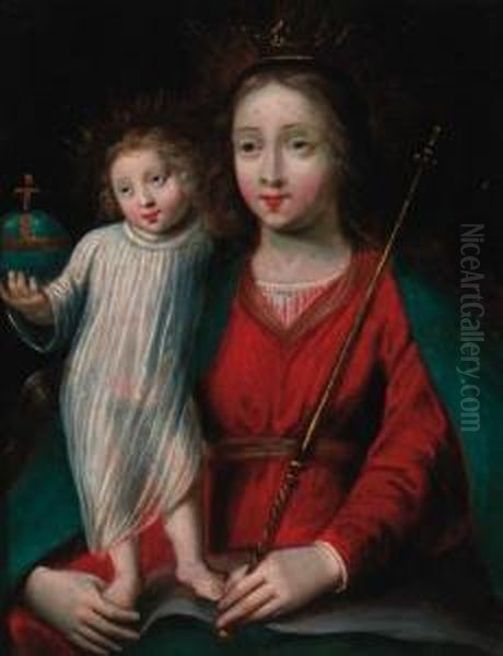 The Madonna And Child Oil Painting by Erasmus II Quellin (Quellinus)