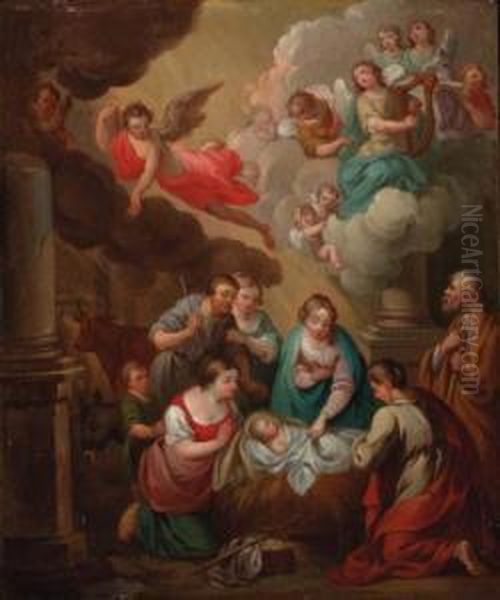 The Adoration Of The Shepherds Oil Painting by Erasmus II Quellin (Quellinus)