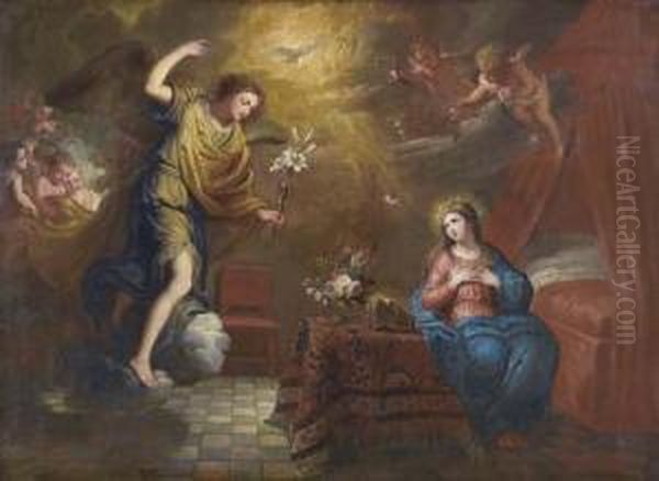 The Annunciation. Oil Painting by Jan Erasmus Ceder Quellinus