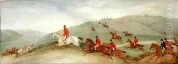 Foxhunting Road Riders or Funkers Oil Painting by Richard Barrett Davis