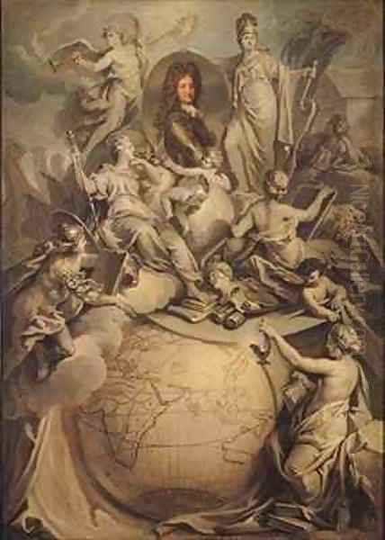 Allegory of Philippe II 1674-1723 Duke of Orleans Oil Painting by Antoine Dieu