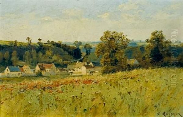 Paysage Aux Coquelicots Oil Painting by Fernand Quignon