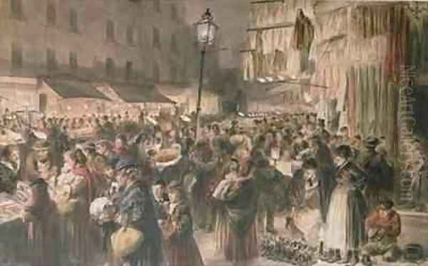 Lambeth Market Oil Painting by Godefroy Durand