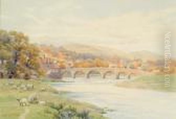 View Over Builth Wells Oil Painting by Alfred Robert Quinton