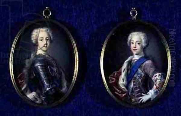 Prince Henry Benedict Stuart 1725-1807 and Prince Charles Edward Stuart 1720-88 Oil Painting by Antonio David