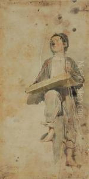 Raffigurante Ragazzo Che Vende Sigarette Oil Painting by Tullio Quinzio