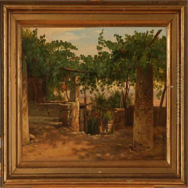 From A Vineyard Inolevano Oil Painting by Peter Johann Raadsig