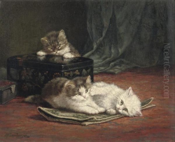 Furry Friends By The Lacquer Box Oil Painting by Cornelis Raaphorst