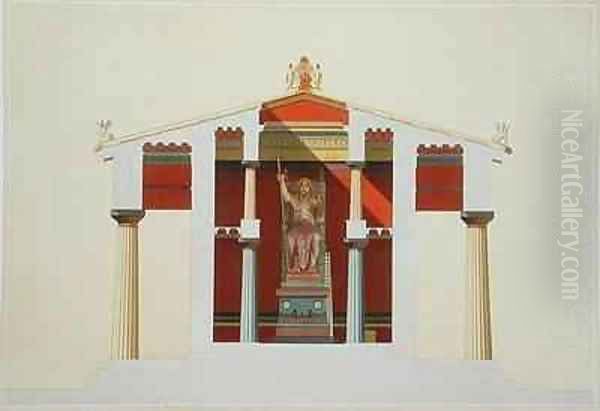 Transverse section of the Temple of Jupiter at Aegina Oil Painting by Daumont