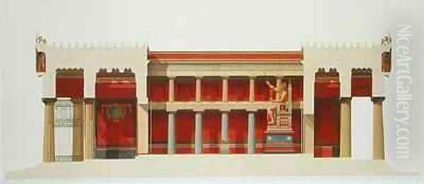 Longitudinal section of the Temple of Jupiter at Aegina Oil Painting by Daumont