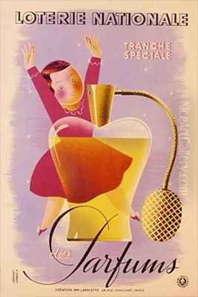 Poster advertising the French National Lottery Oil Painting by Derouet-Lesacq