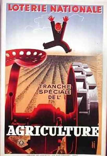 Poster advertising a French National Lottery special issue to help agriculture Oil Painting by Derouet-Lesacq