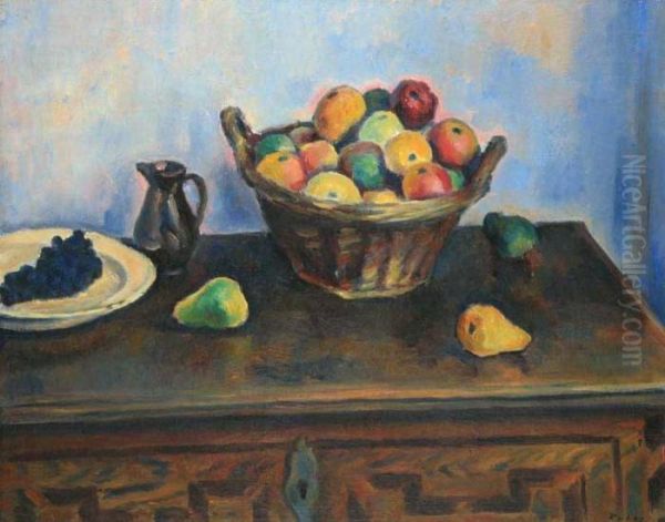 A Still Life With Fruit Oil Painting by Vaclav Rabas