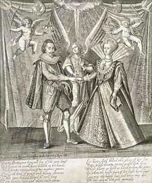 Celebration of the Marriage of James VI and I 1566-1625 and Anne of Denmark 1574-1619 Oil Painting by Francis Delaram