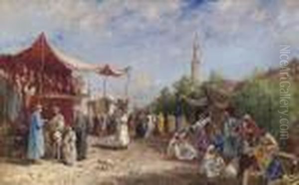 In The Souk, Egypt Oil Painting by Max Friedrich Rabes