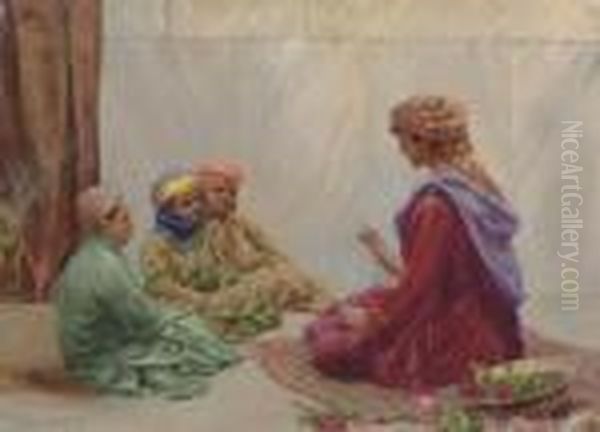 Storytime Oil Painting by Max Friedrich Rabes