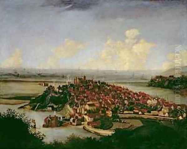 Extensive view of Rye Oil Painting by Hendrick Danckerts