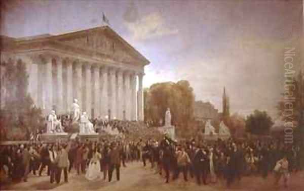 The Annunciation of the Abolition of the Imperial Regime in front of the Palais du Corps Legislatif Oil Painting by Jules & Guiaud, Jacques Didier