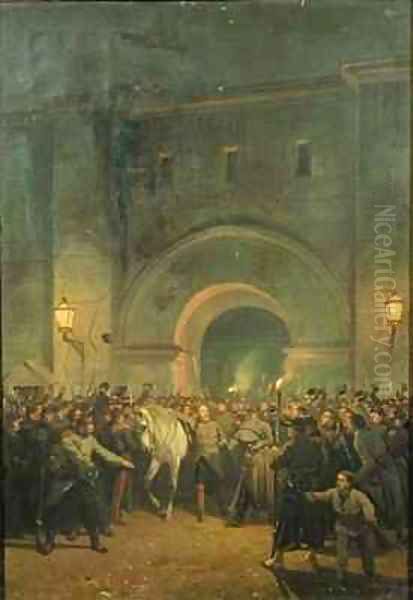 Liberation of Political Prisoners from the Mazas Prison Oil Painting by Jules & Guiaud, Jacques Didier