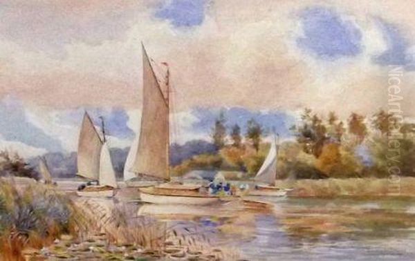 Salhouse Broad Oil Painting by William Leslie Rackham